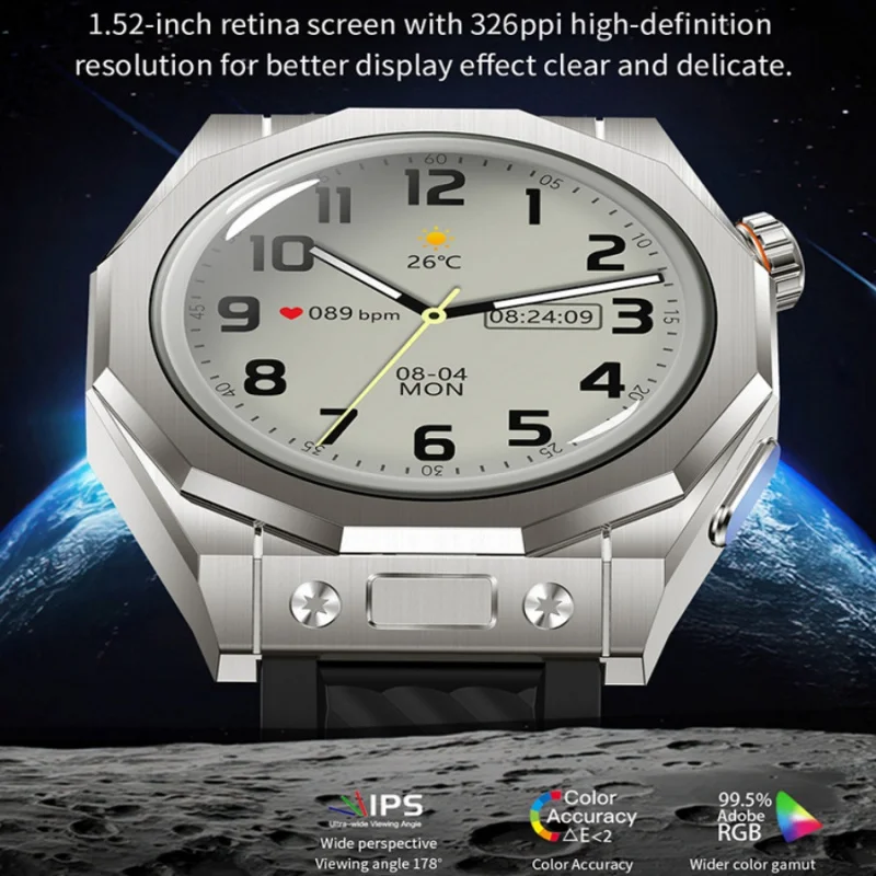 Reloj inteligente para deportes al aire libre, brújula para hombres, Monitor de ritmo cardíaco y salud, reloj inteligente con información de llamada entrante, relojes impermeables