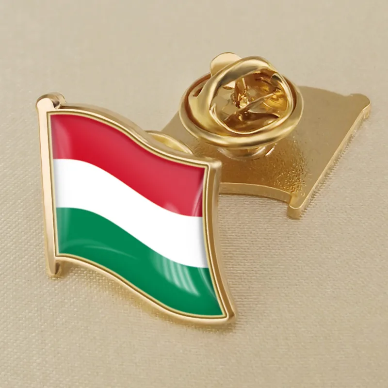 Hungarian flag crystal dropper badge brooch, flags of various countries around the world chest badge