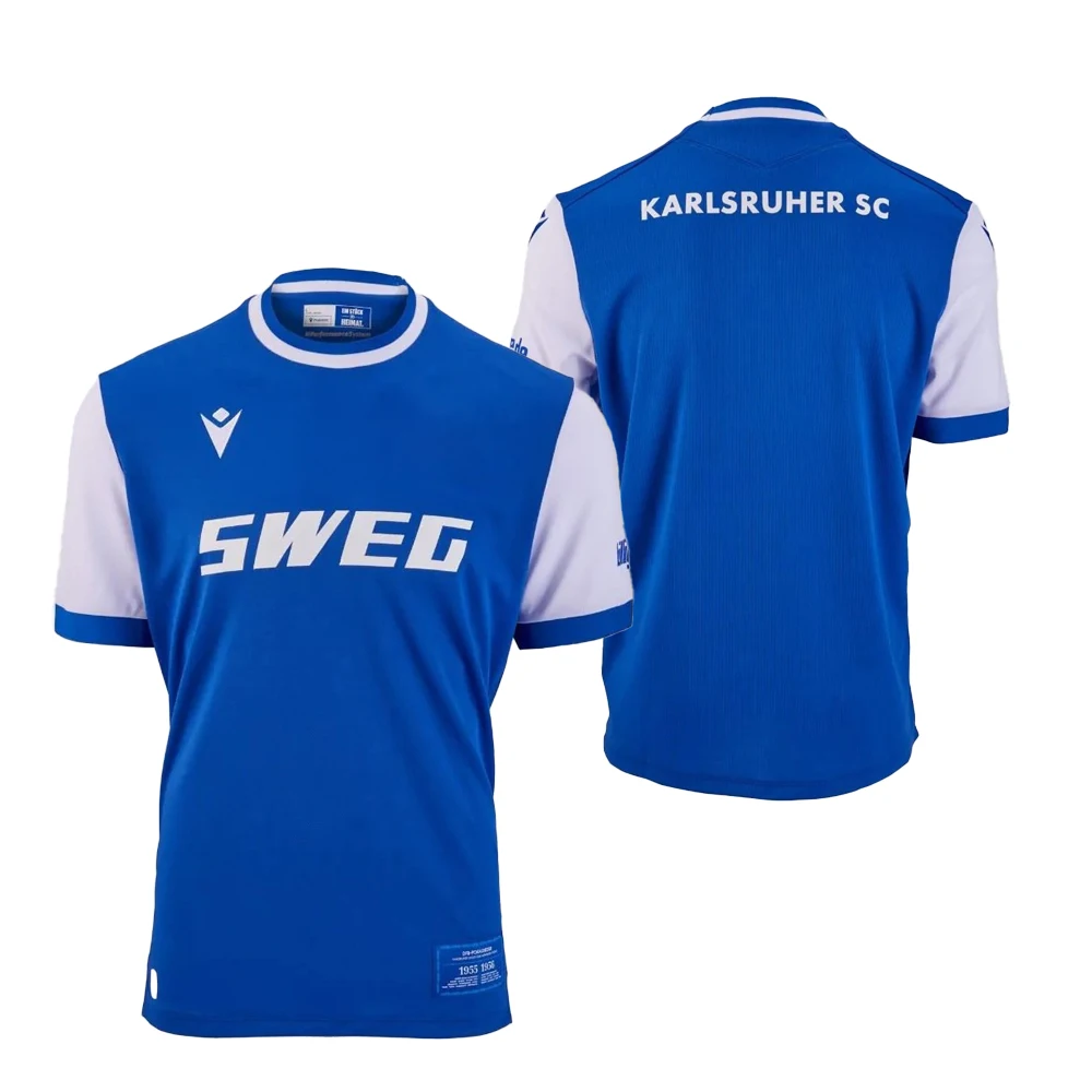 

Macron 25-26 Season Home And Away Jersey Blue And White Round Neck Men's Sports T-Shirt Fan Equipment Comfortable And Breathable