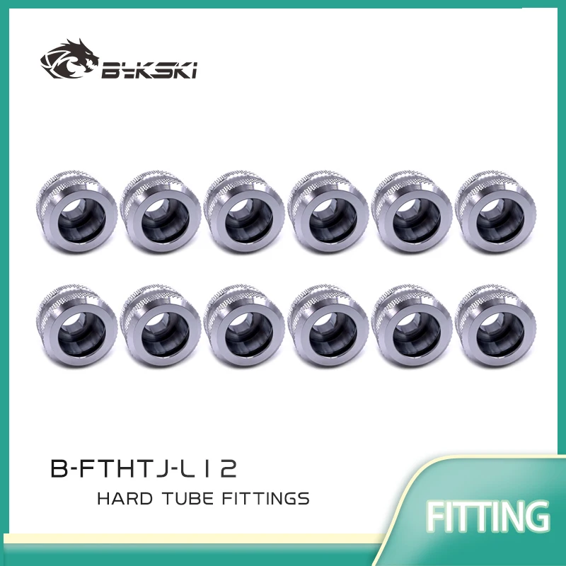 Bykski 12/16 шт. Черное золото, серебро, белый, OD14 мм, 12 мм, 16 мм, жесткие фитинги для труб, ручное сжатие трубки PETG, G1/4