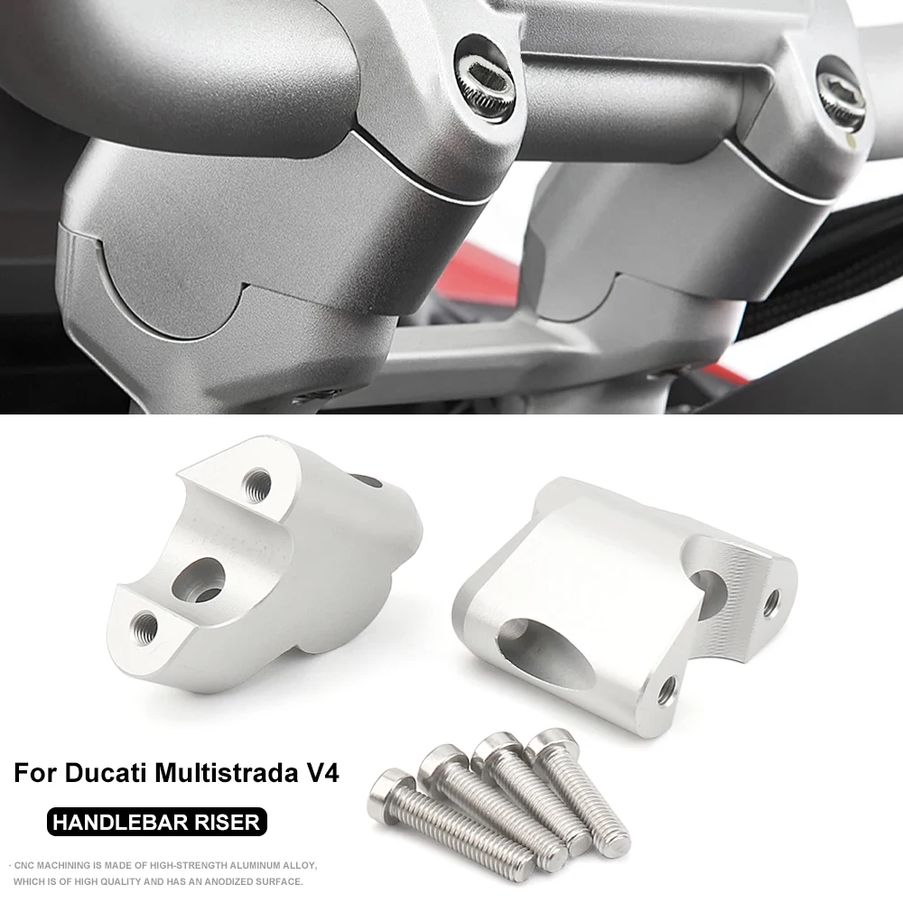 

New CNC Aluminum Motorcycle Accessories Handlebar Riser Lift Back Move Mount Lifter For DUCATI Multistrada V4 MULTISTRADA V4