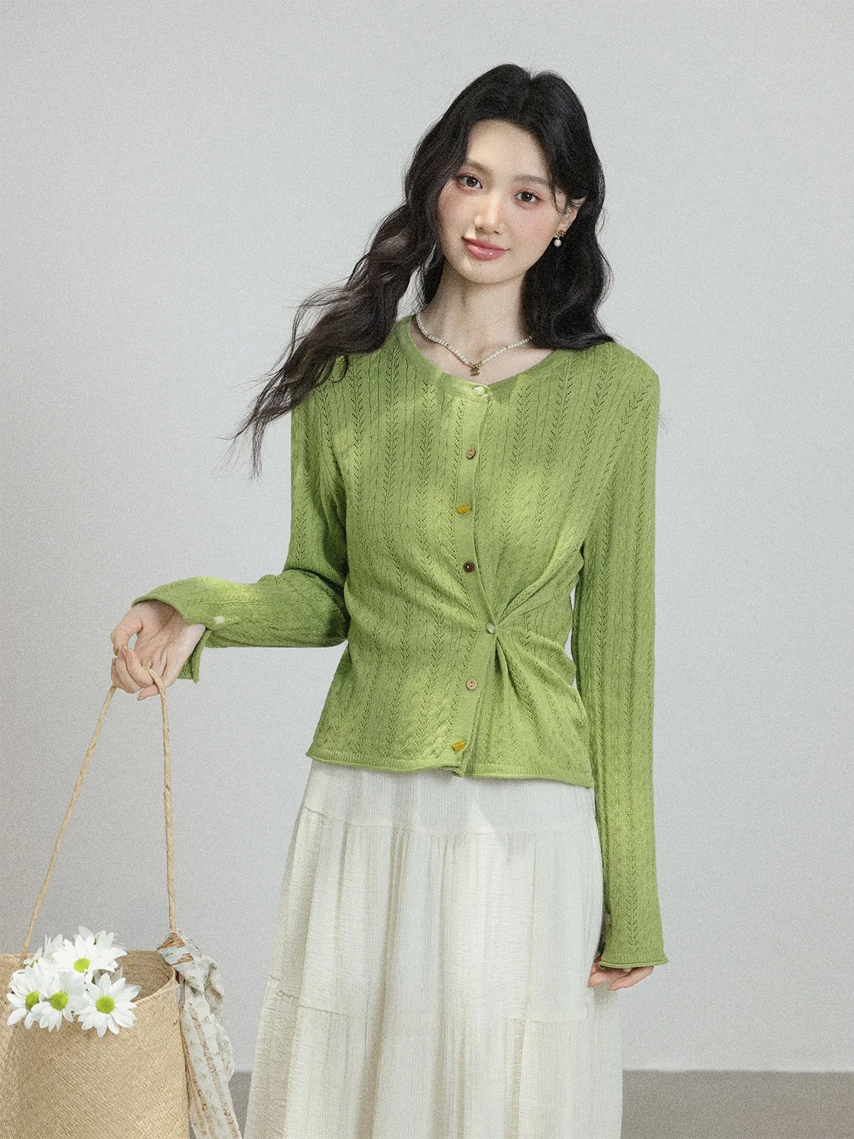 

Spring 2026 een Knitted Sweater Women's Unique Beautiful Long Sve Open Cardigan Top Zhang Soda Beverage Faion Brand