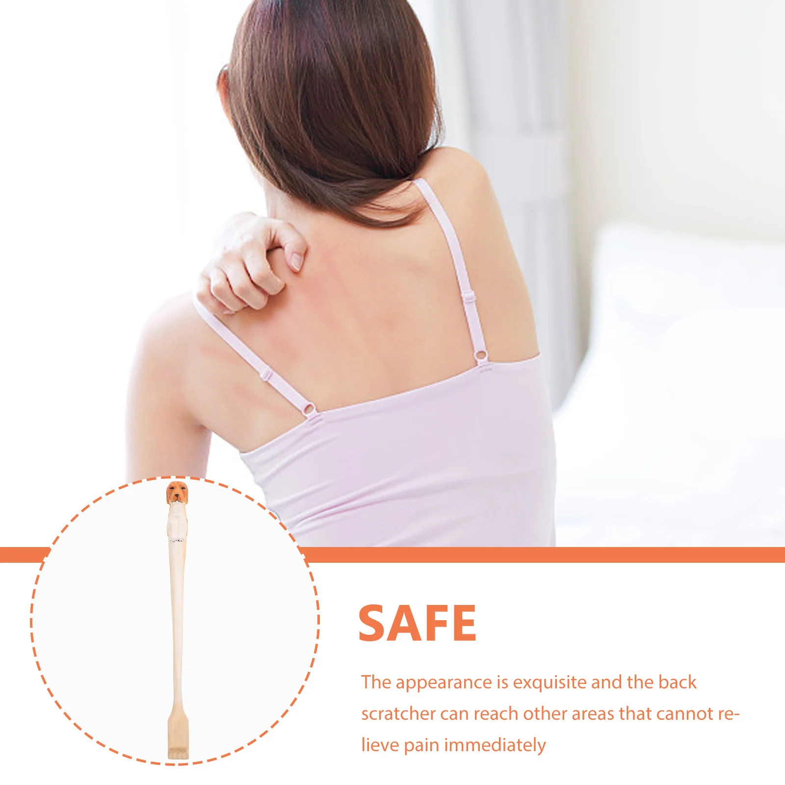 

Wooden Design Long H Back Wood Back Scratching Stick Massage Tools Tool for Relief Body Massager Adult Gift