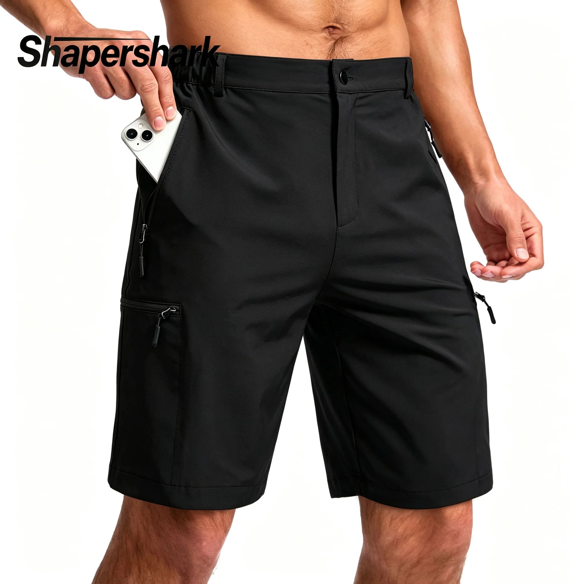 Men's Work Pants: Lightweight, Casual Golf and Fishing Pants with Zippered Pockets, Quick-Drying and Breathable, Cropped Pants
