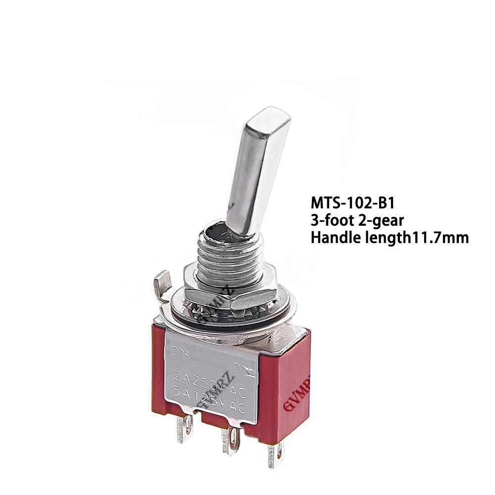 2PCS 3/6Pin RC Model Remote Controlller Flat Handle 6mm Panel Mount Mini Toggle Switch 2/3 Positions ON OFF ON Locking Momentary