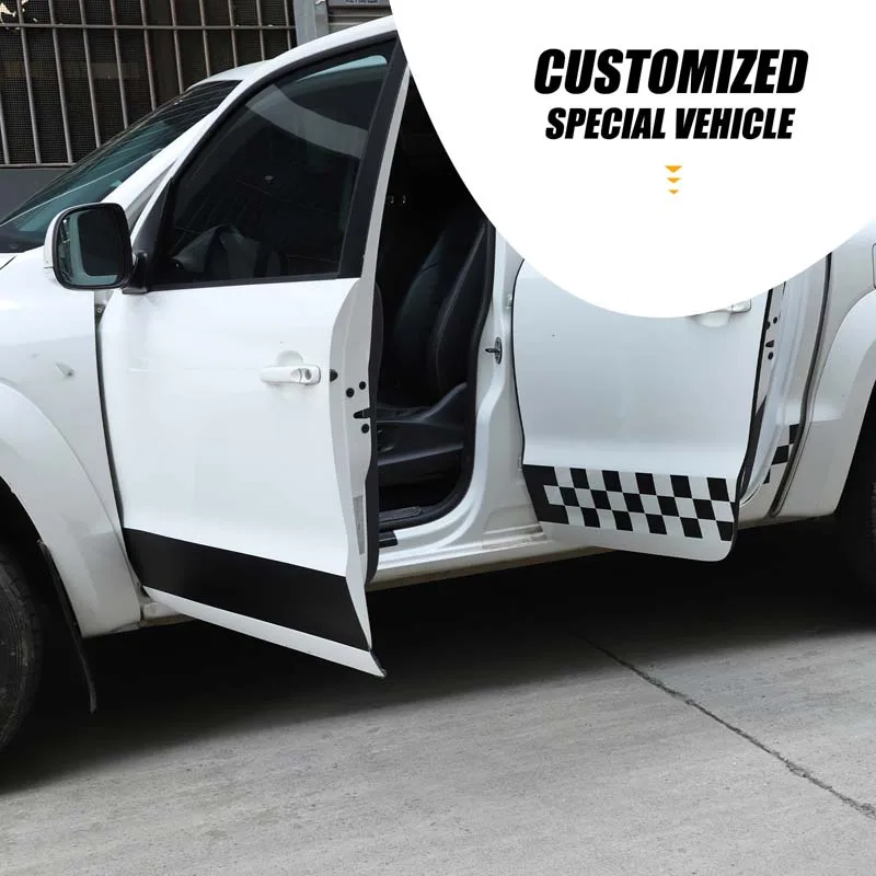 For VW Volkswagen Amarok 2011-2018 PVC Car Door Side Skirt Stripes Post Vinyl Stickers Trim Decorative Accessories