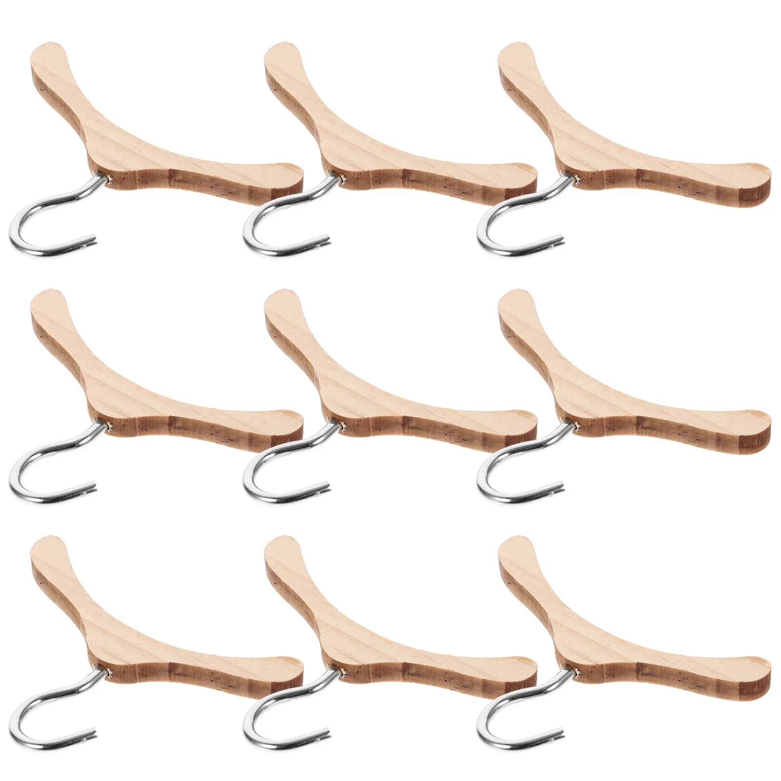 

10 Pcs Wooden Clothes Hanger Dolls Accessory Toys for Babies BJD Mini Baby Girl