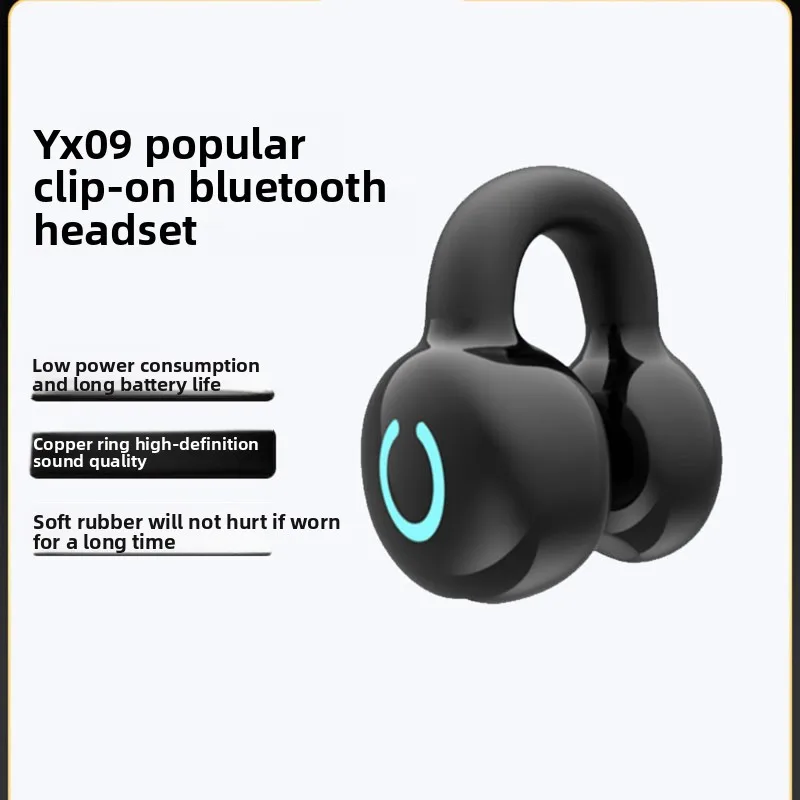 

Bluetooth headset yx09 true wireless bluetooth headset ear clip gaming sports long battery life ultra-low latency