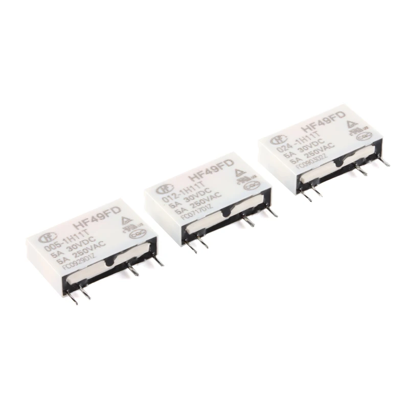 10Pcs/5pcs 100% NEW HF49FD-005-1H11 HF49FD-012-1H11T HF49FD-024-1H12T HF49FD-005 012 024 1H11 1H12 5A HF49FD Relay 5V 12V 24V DC