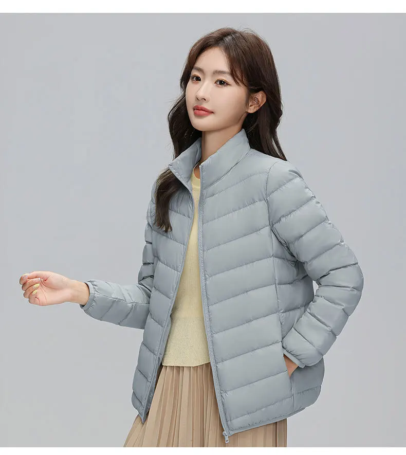 Piumino in piumino d'anatra bianca al 90% da donna invernale leggero trapuntato cappotti caldi giacca a vento casual capispalla oversize all'aperto