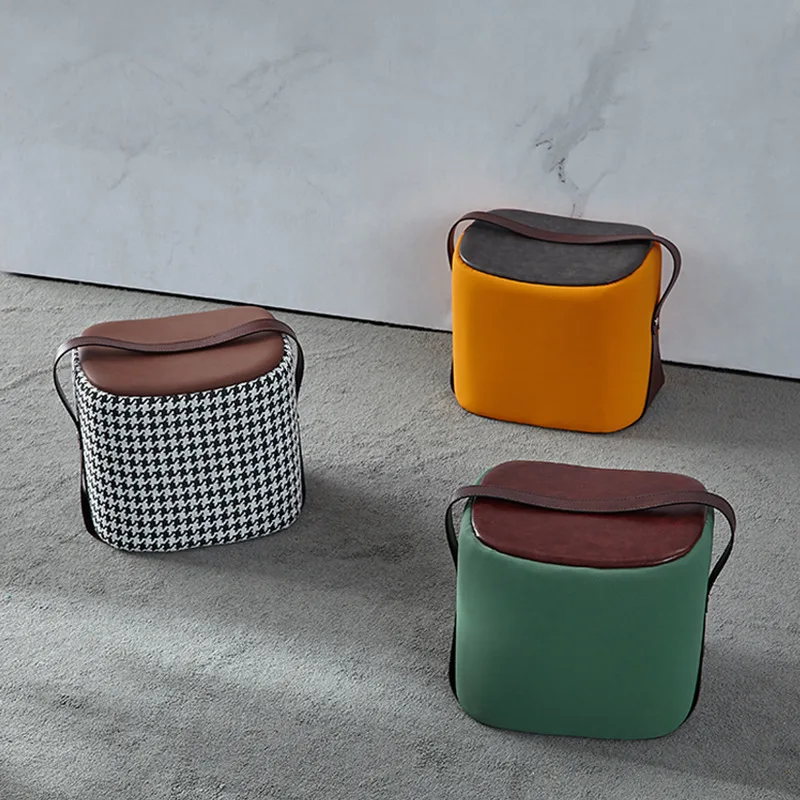 

Portable saddle shoe stool living room modern simple foot pedal creative shoe change small stool