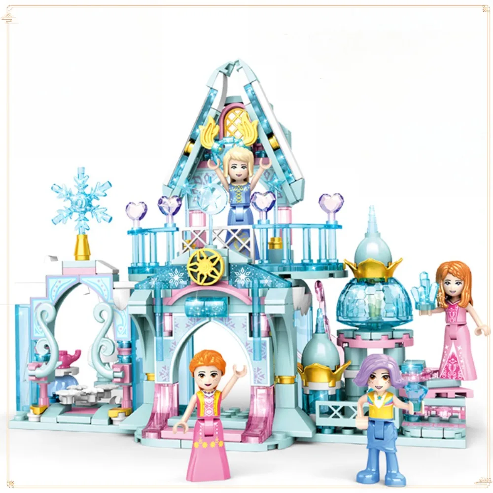 

Princess Castle Series Ice and Snow Castle Royal Dream Castle Eight in One DIY Puzzle Assembly Building Block Toys Children Gift