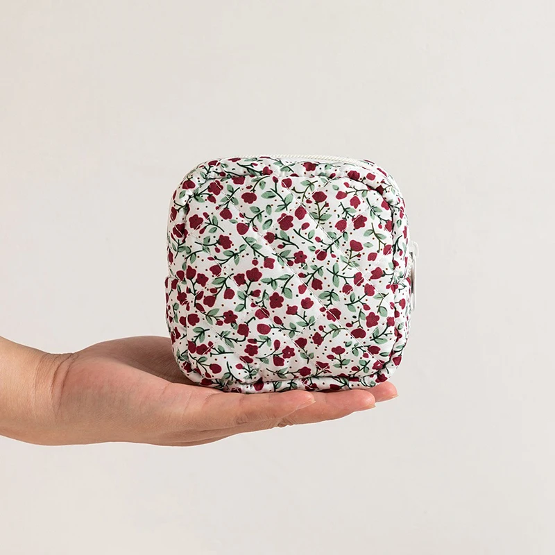 Bolsa de almacenamiento de toallas sanitarias, bonita bolsa de aseo, organizador de tampones portátil, estuche para cables, bolsa para toallas sanitarias