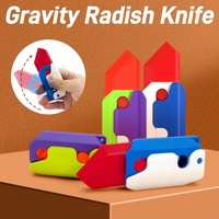 3D Carrot Gravity Knifes Toys Retractable Magic Knives Creative Design for Kids Child Stress Relief Toys Pendant