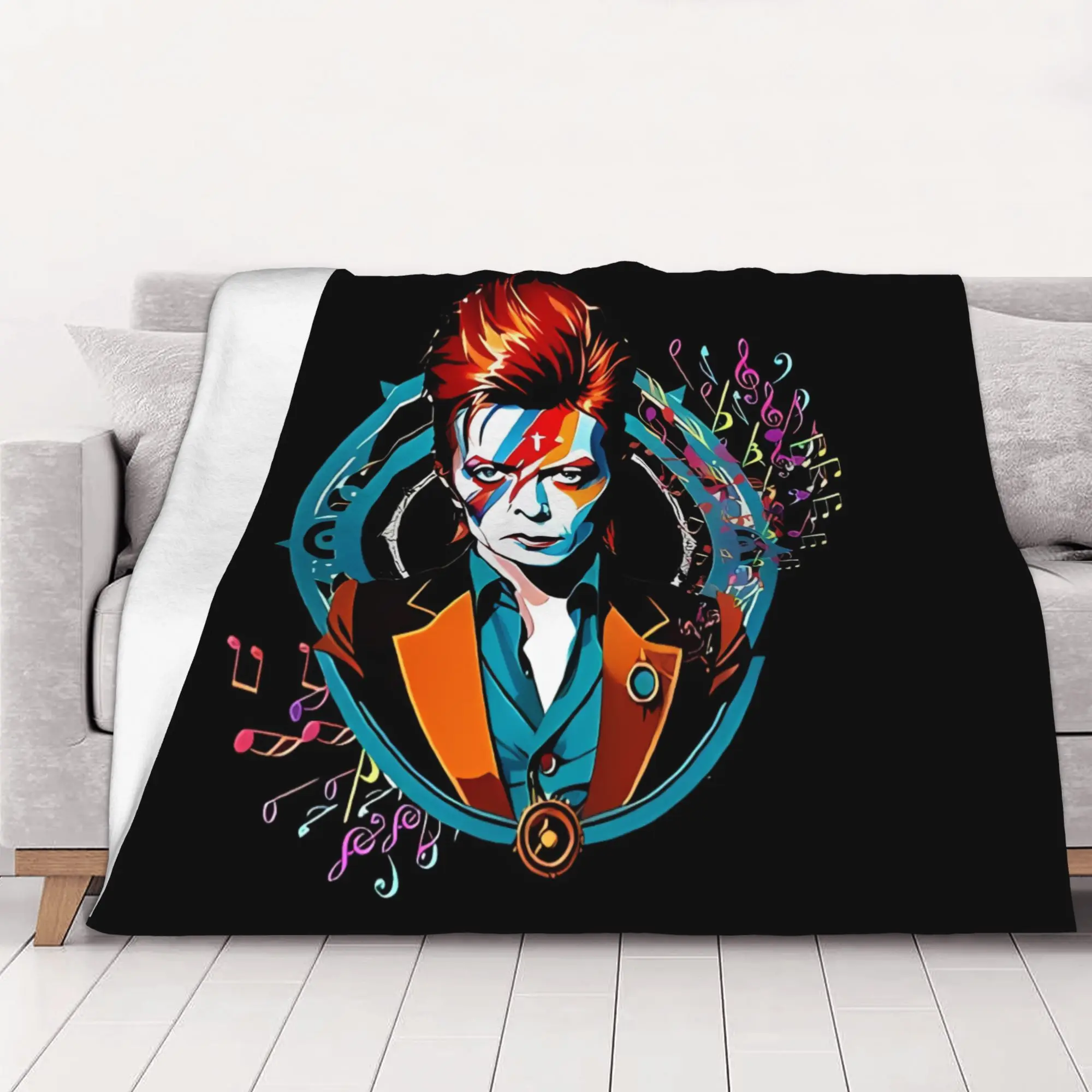 1PC home Cute Room Decor Classic Blanket Throw Blanket David Cool Bowie Novelty Warm Blanket All Season