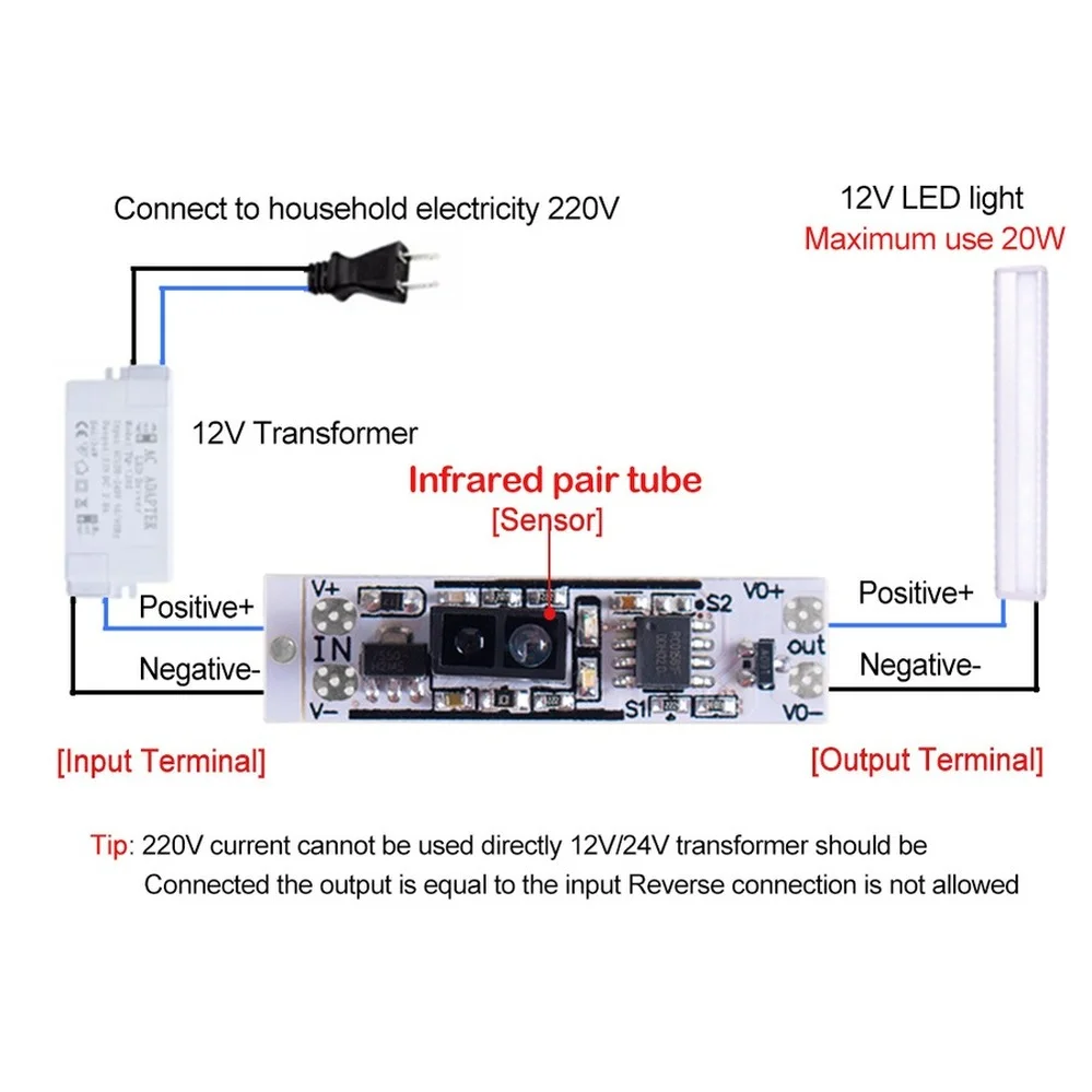 Touch Switch Capacitive Module 5V-24V 3A LED Dimming Control Lamps Active Components Short Distance Scan Sweep Hand Sensor