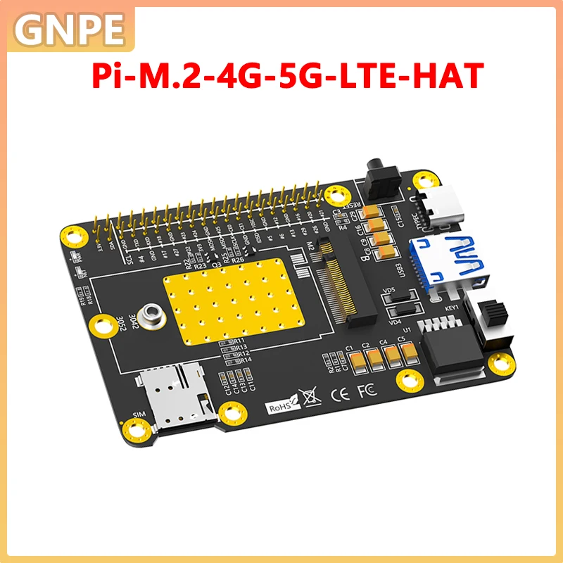 

Raspberry PI USB M.2 4G/5G/LTE expansion board GSM/GPRS/EDGE compatible with RM500Q/SIM8200/GM800 modules
