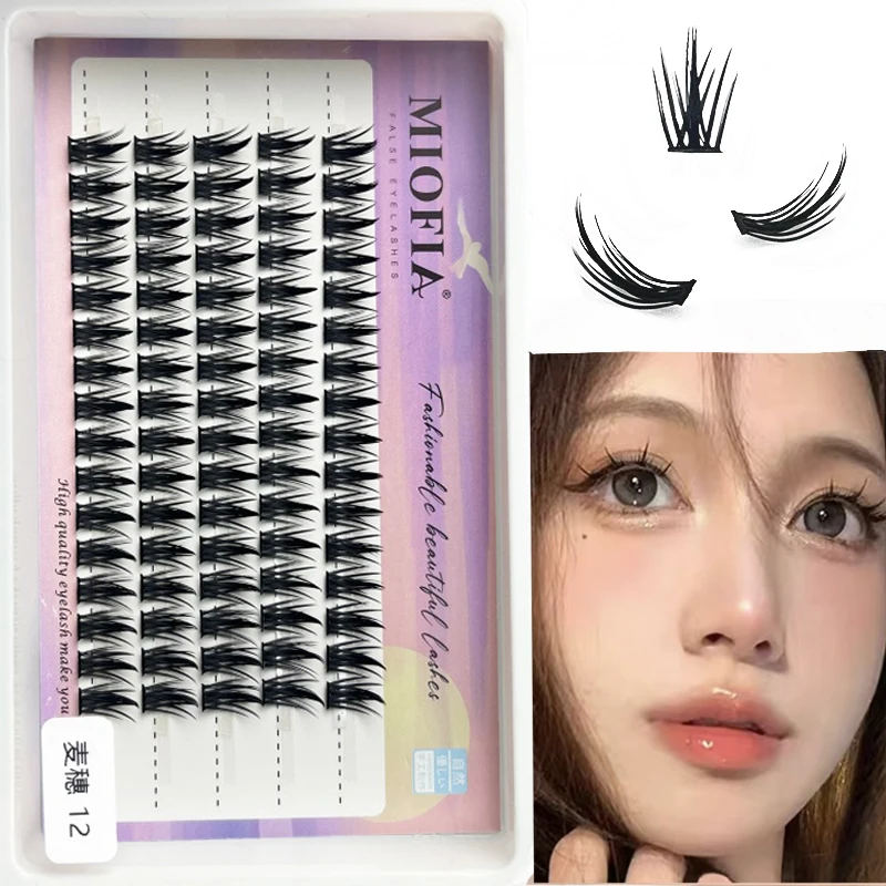 1/box 80 bundles comic mink eyelashes 9-13mm natural russian volume 3D individual eyelash cluster extension tools wholesale
