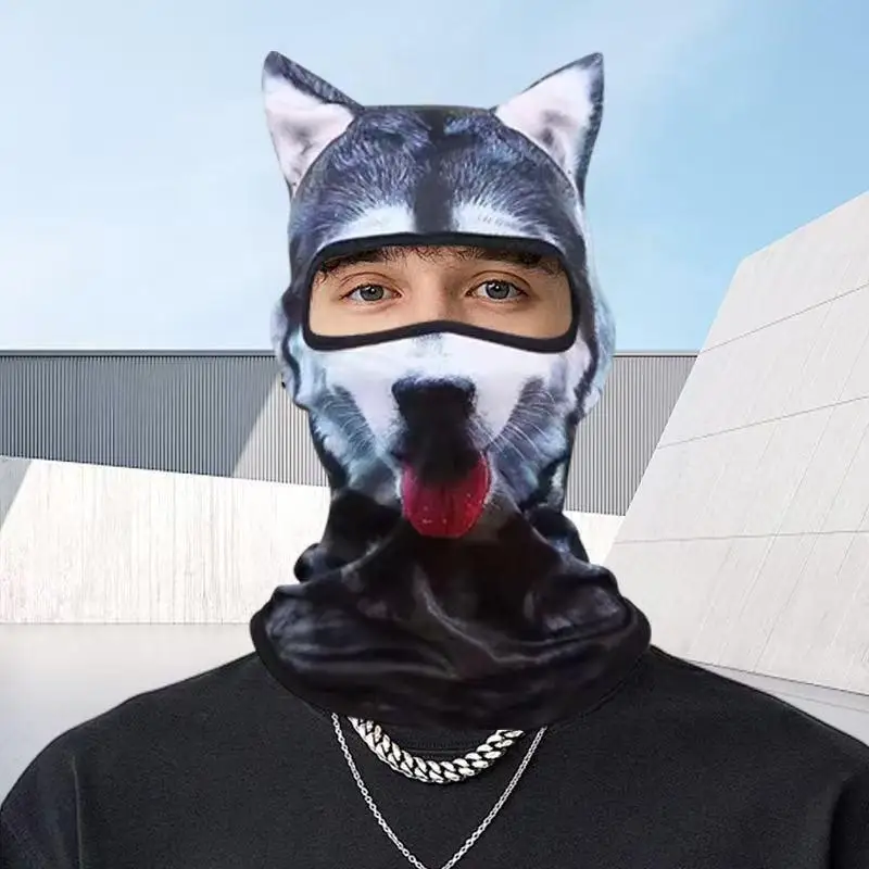 3D Cat Ski Animal Face Covering Full Face Hood Masque Cute Animal Cycling Face Mask Motorcycle Motocross Ski Snowboard Hat