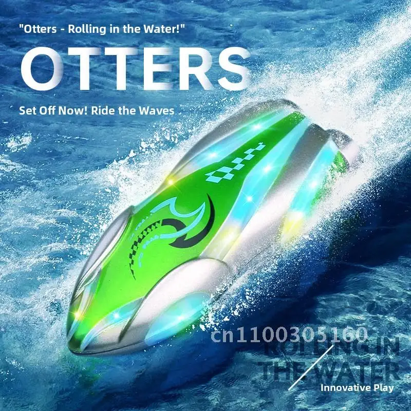 

Мини-лодка с дистанционным управлением, 2,4G, трюк с легкой водой, лодка с дистанционным управлением, электрический скоростной катер, детская гребная игрушка