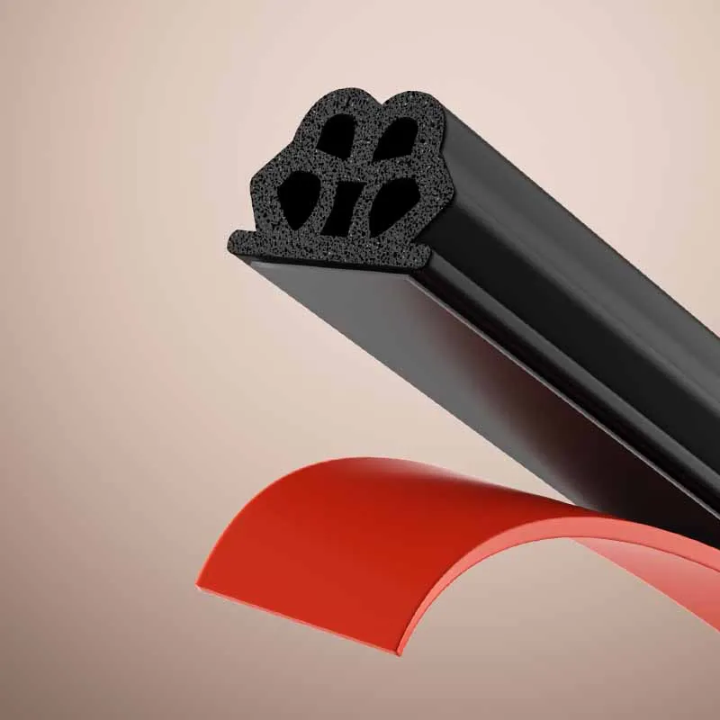6.5m Self Adhesive Multiple Layers Door Seal Strip High Resilience EPDM Foam Soundproof Windproof Weather Stripping for Gap