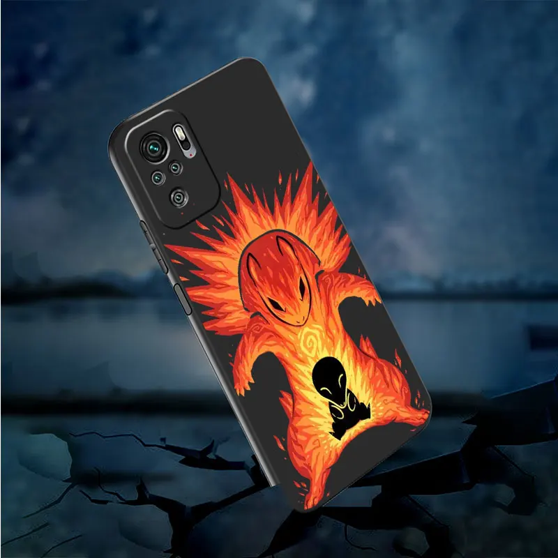 Case For Xiaomi Redmi Note 11 10 Pro 12 9S 9 13 12C 8 12S 10C 9C 7 13C Phone Cover Black Funda Pokemon Evolution Pikachu Eevee