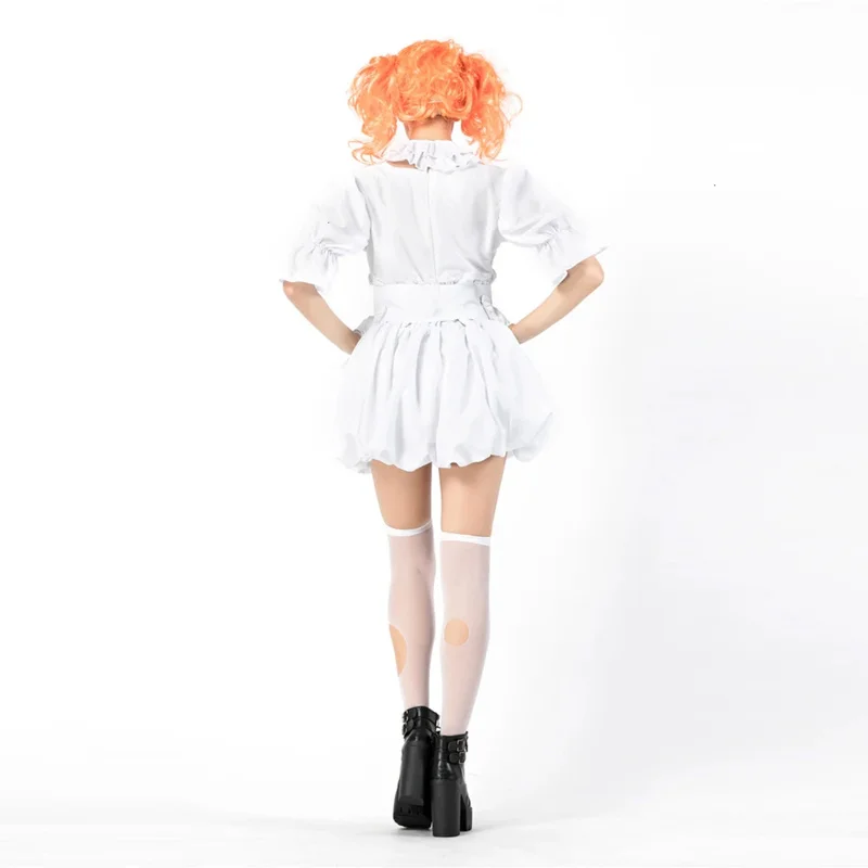 VASHEJIANG White Stephen King's It Cosplay Costume Adult Pennywise Costume women Sexy Clown Costume for halloween Outfit Suit