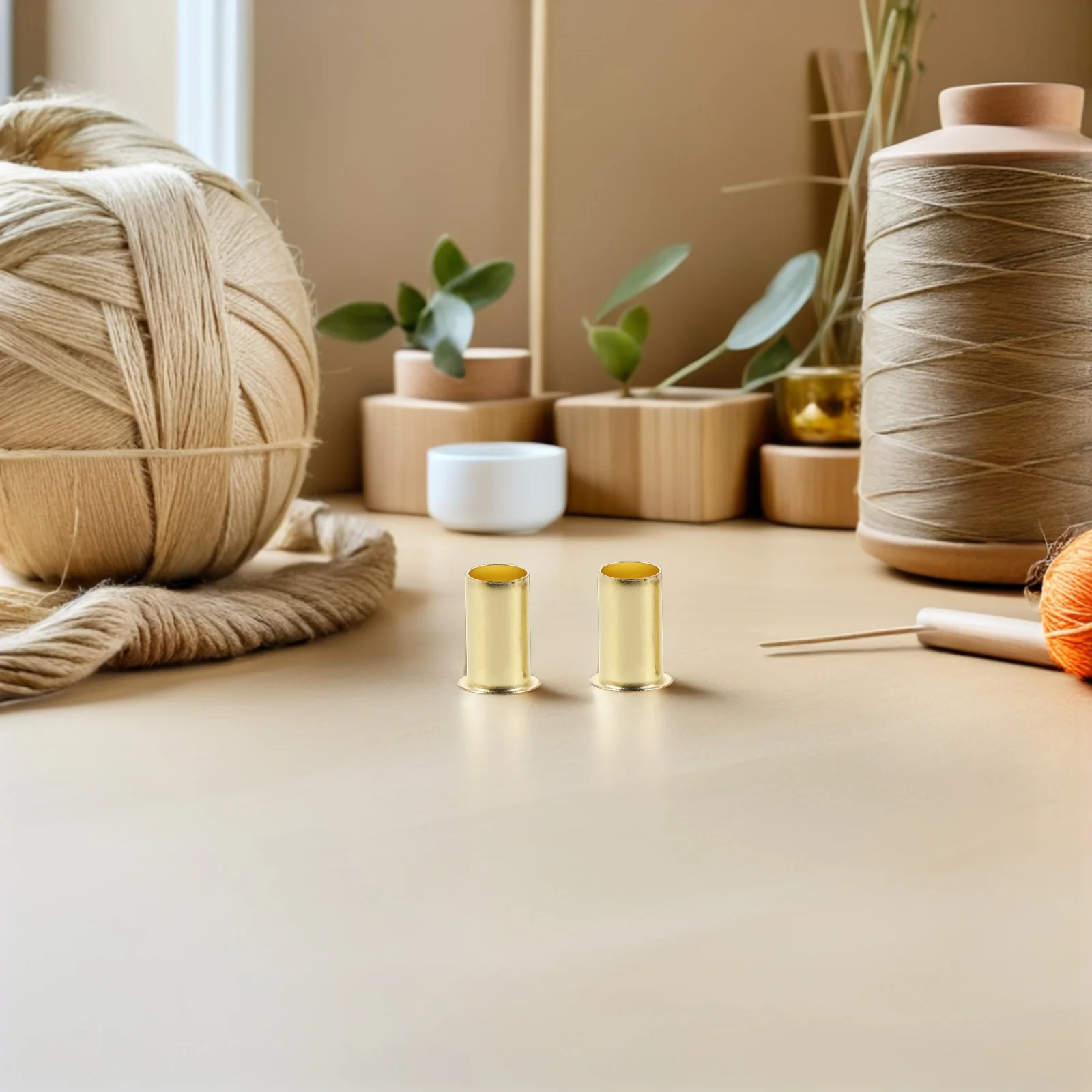 

50Pcs Pine Needle Gauge Tool Copper Basket Coiling Instrument for Weaving Art Craft Projects DIY Basket Making Supplies Mixed