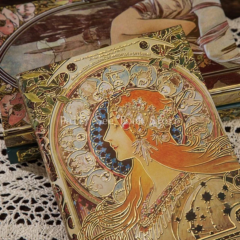 

Новая европейская винтажная полноцветная ручная книга, картина для девушек с трехмерной горячей Золотой твердой обложкой