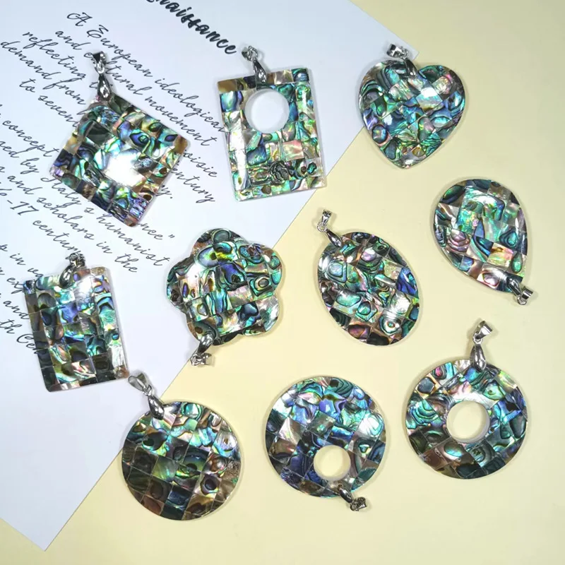 New Zealand abalone shell mosaic rectangle Egg-shaped Round Rhombus-shaped shell