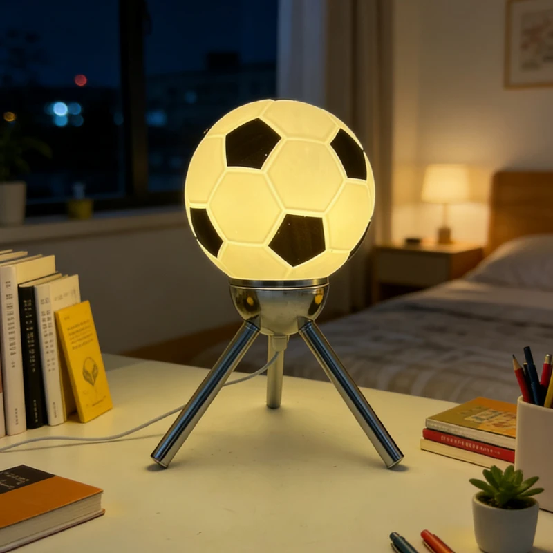 

Настольная лампа Bauhaus Nordic Ins с футбольным узором, стеклянная, светодиодная, для гостиной, спальни, прикроватная, для фотостудии, декоративная, атмосферная лампа