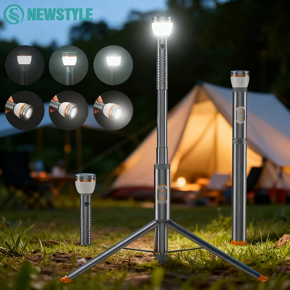 

Telescoping Camping Light Portable Flashlight 800 Lumens Waterproof Remote Magnetic Base Work Light Tent Lantern Hiking