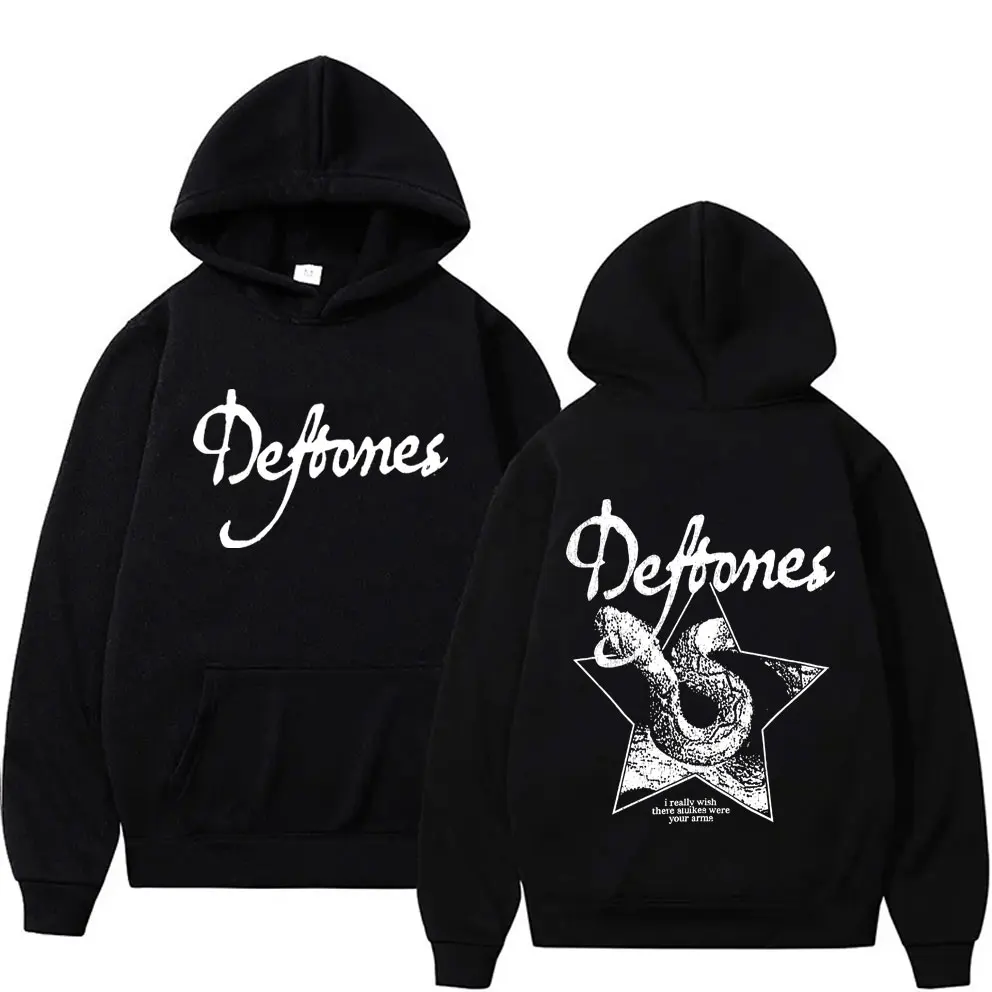 

Rock Band Deftones Private Music Graphic Hoodie Snake Print Hooded Tracksuit Men Women Casual Vintage Oversized Pullover Hoodies