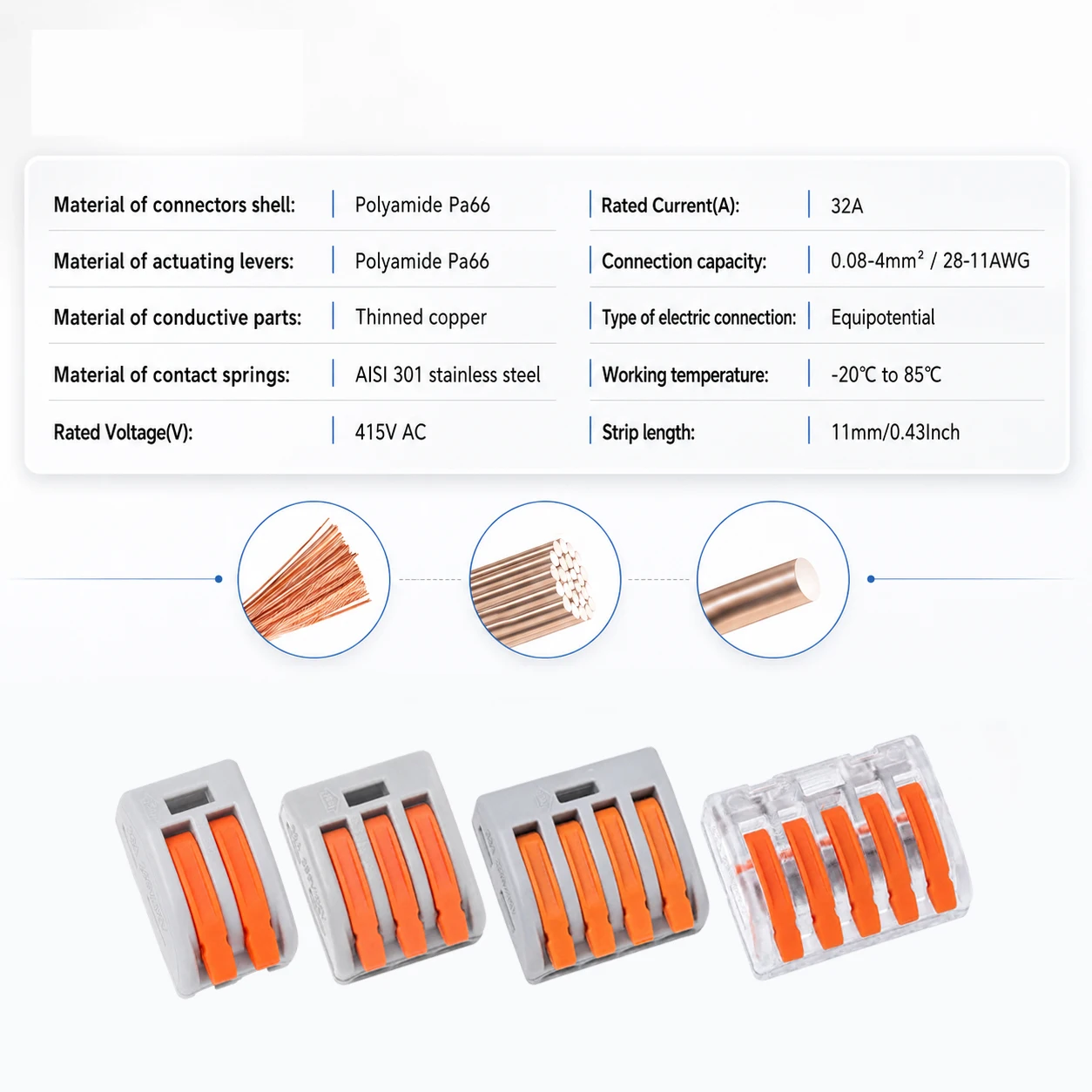 10/20/30PCS 2/3/4/5-Port Assorted Kit Quick Push In Lever Wire Connector Mini Compact Terminal Block 0.08-4mm2 Electrical Wiring