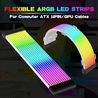 Jumpeak-barra de luz LED RGB Flexible, cubierta de placa ARGB para fuente de alimentación de ordenador, Cables y funda de tarjeta de vídeo GPU ATX de 24 pines