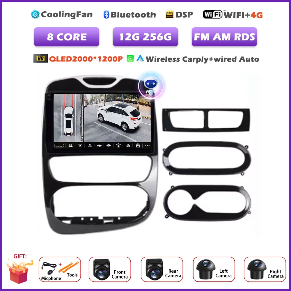 Voor Renault Clio 4 2012-2016 Carplay autoradio multimediaspeler Android 16 Auto WIFI GPS navigatie DSP stereo BT tools
