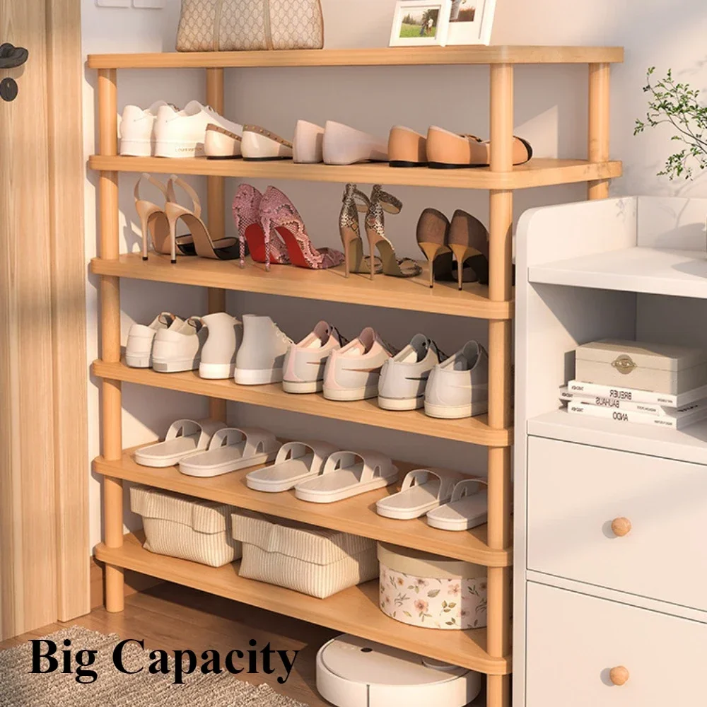 

Wooden Shoe Rack Entrance Shoe Cabinet Household Multilayer Storage Rack Space Saving Big Capacity Multifunctional Storage Shelf