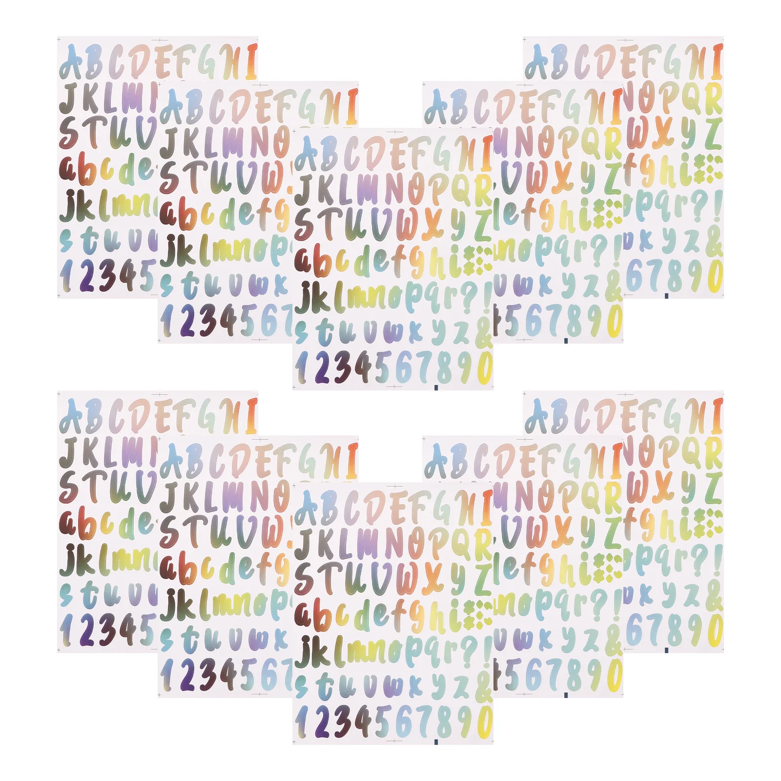 10 Sheets Waterproof Vinyl Letter Stickers Small Colorful Alphabet Number Decals for Mailbox Folder Notebook Decorations