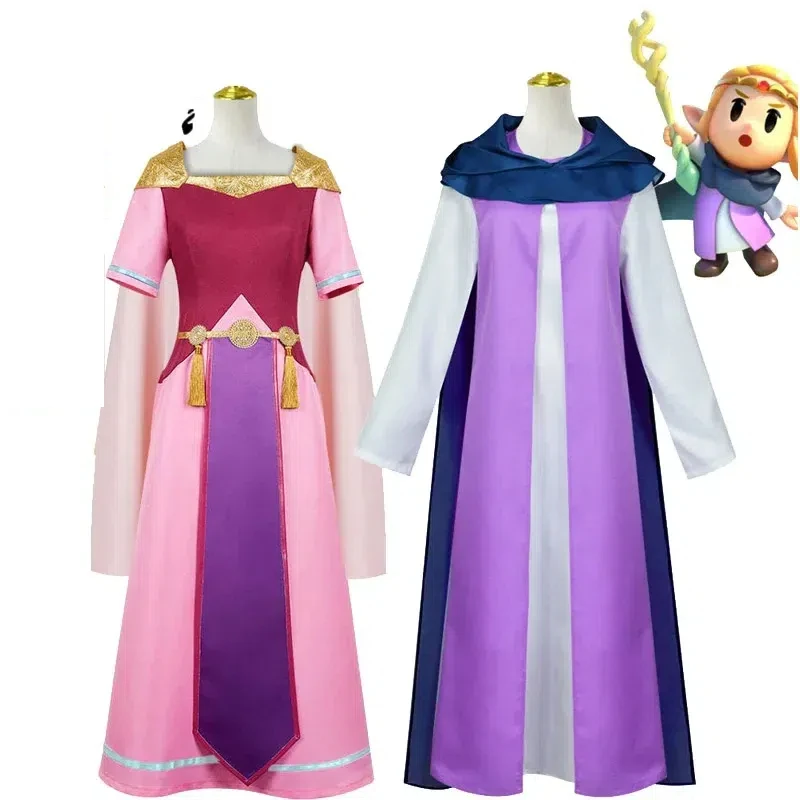 

Pink Princess Dress Cosplay Zelda Custume Wig Game Echoes of Wisdom Women Dress Cloak Outfit Halloween Christmas Stage Costumes