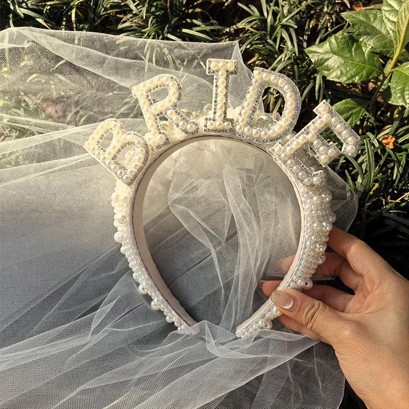 Wedding Headdress, Bride Pearl Headband, Headdress, Wedding Accessories, European and American Party Supplies image 2