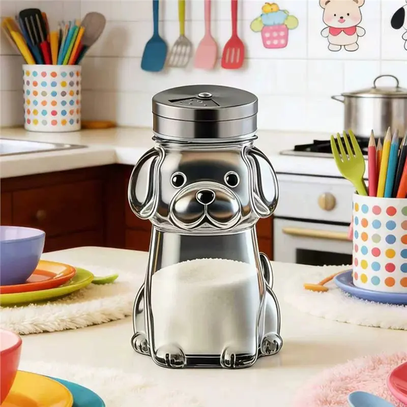 IALJ-For Home Kitchen And BBQ Compatible Cute Animal Salt Shaker With Lid-Seasoning Storage Container Perfect B