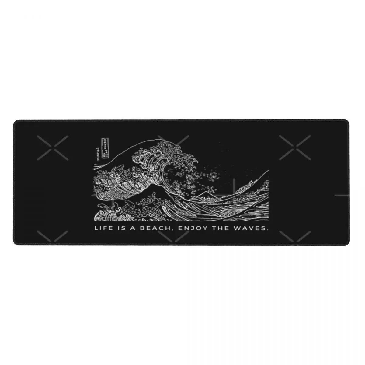 Life Is A Beach Enjoy The Waves The Great Wave Off Kanagawa Classic Japan Art Rubber Keyboard Pads