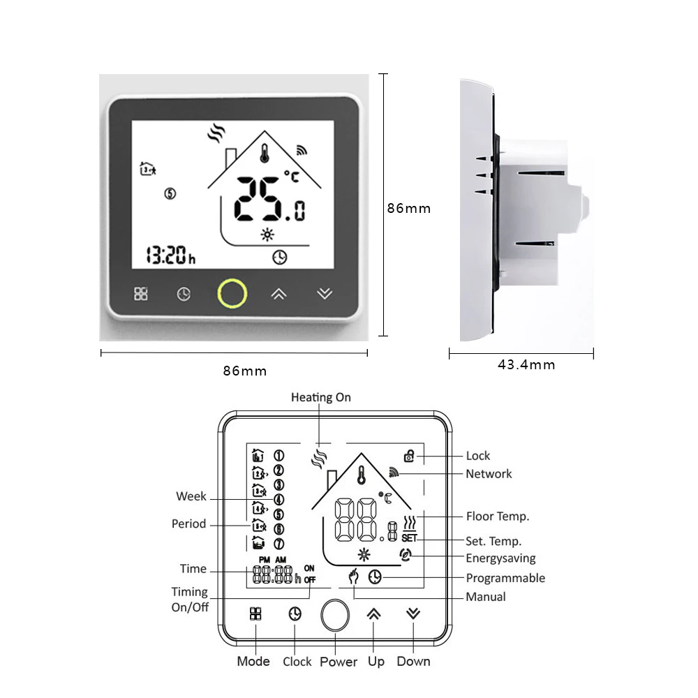 Zigequation-Thermostat 3.0, régulateur de température, contrôle de l'eau électrique, chauffage au sol, bomicrophone à gaz, Smart Life, Tuya, Alexa, Google Home