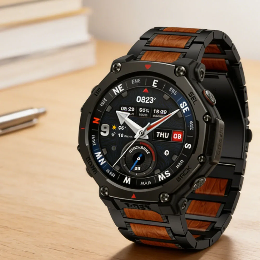 

Металлический ремешок из розового дерева 22 мм для Amazfit T-Rex3 Pro 48 мм/Bip 6-5, регулируемый ремешок для часов Xiaomi S4-3-2-1, аксессуары Correa