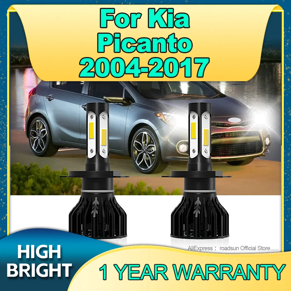 

25000LM H4 LED Headlight High Power Turbo Lamp 6000K Car Light For Kia Picanto 2004 2005 2006 2007 2008 2009 2010 2011 2012-2017