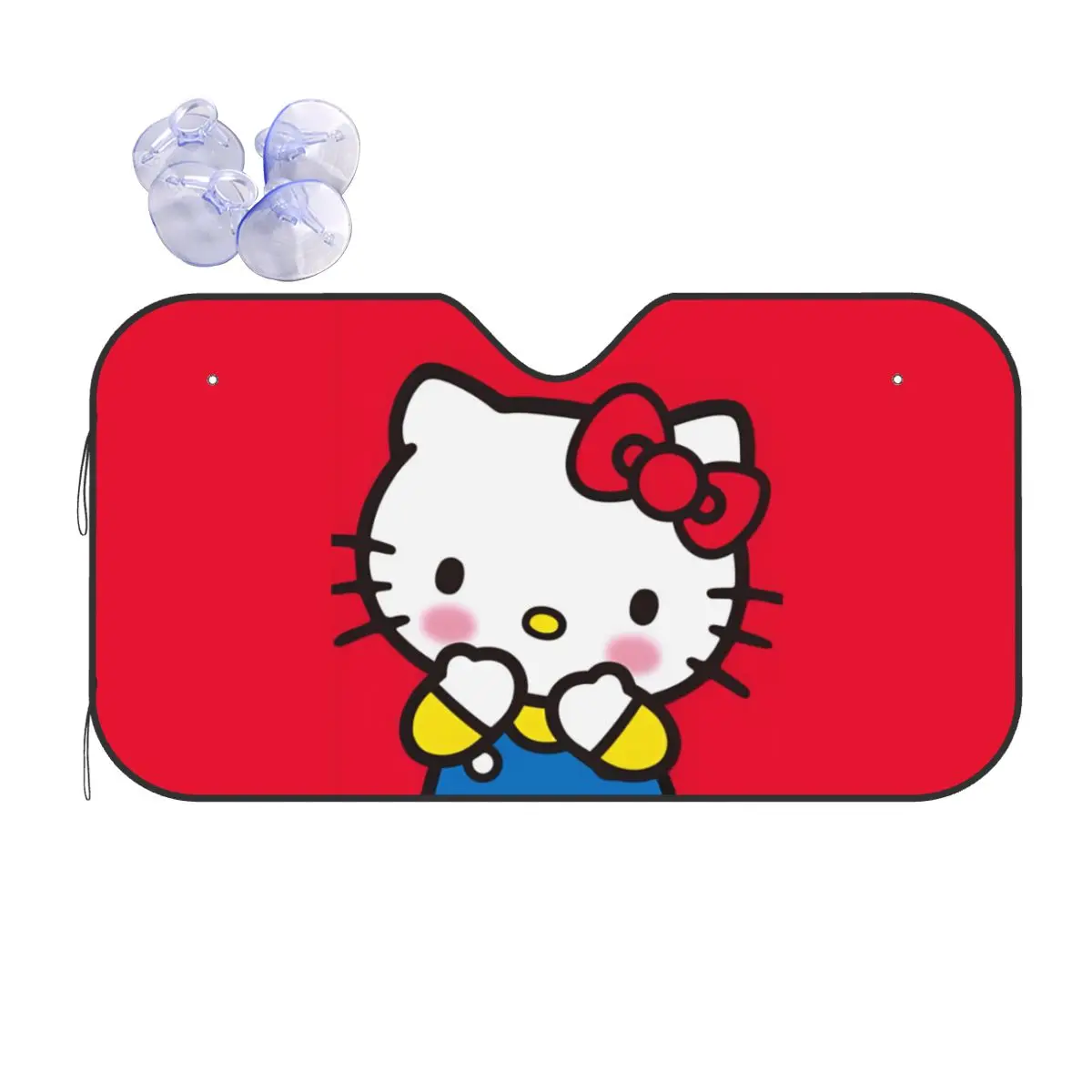 Hello Kitty Shying Fold-up Sunshade Windscreen 70x130cm Aluminium Foil Sunshade Visor Front Window Cover