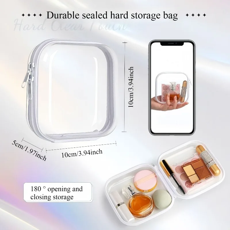 Portable Transparent Storage Box Hard Mini Travel Essential Items Clear Organizer Travel Specific Case Hand Carry Home Use Gift