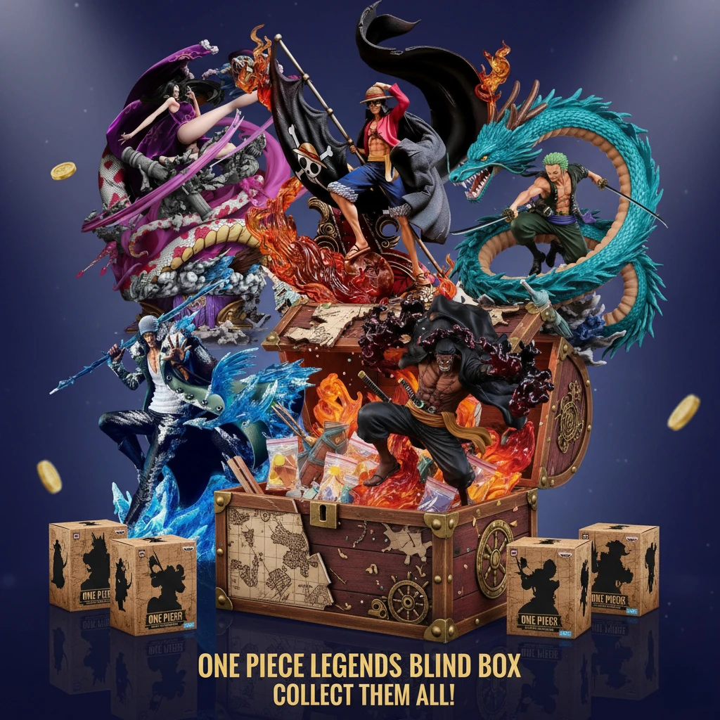 2026 ONE PIECE Blind Box Mystery Box Anime Figure 4 Imperatori Rufy Shanks Insegnare Buggy Zoro Bambole da collezione Set per la raccolta