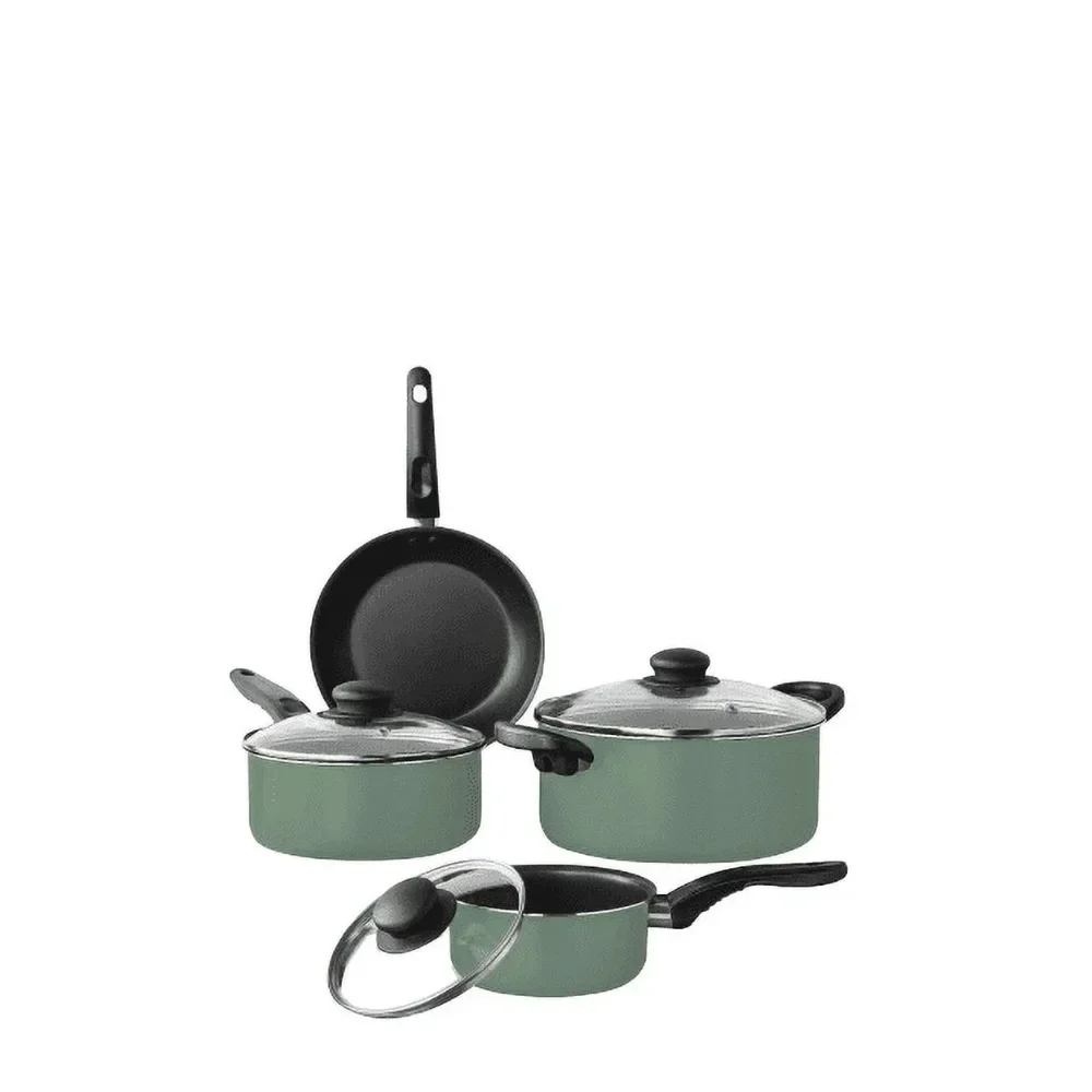 

Hot Sale.7 Piece Nonstick Aluminum Pots and Pans Cookware Set, Green,Free shippment