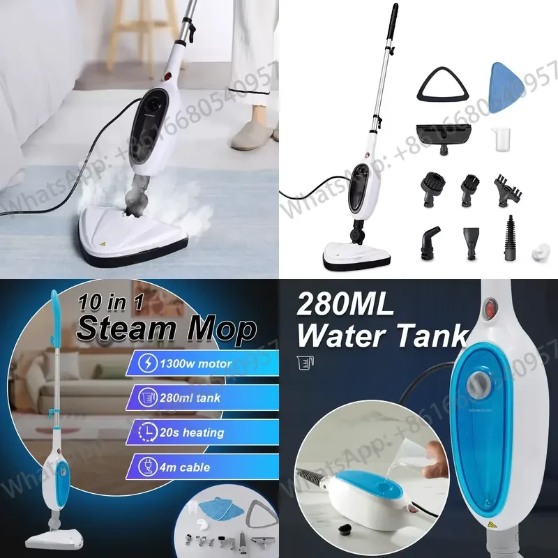OEM/ODM Electric High Temperature Stick Smart Design Multi Function Car Use 11-in-1 Hand-held Steam Mop Floor